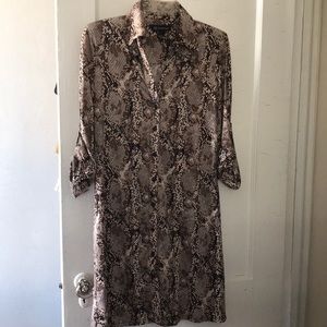 Button-Down Wild Print Shirtdress